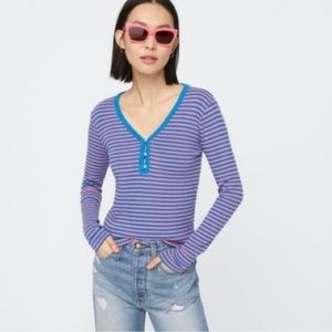 J.Crew Ribbed henley in stripe Item AJ633 Spring 2020